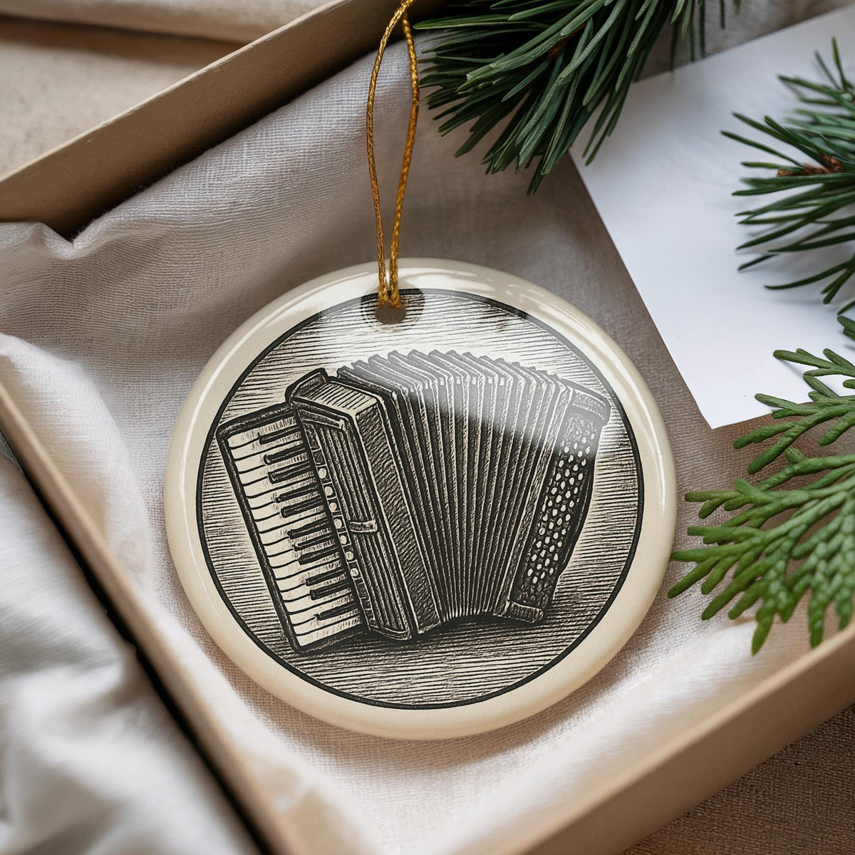 Accordion Landmark Ceramic Ornament – Iconic Accordion Cityscape Design Christmas Tree Decoration — photo 3
