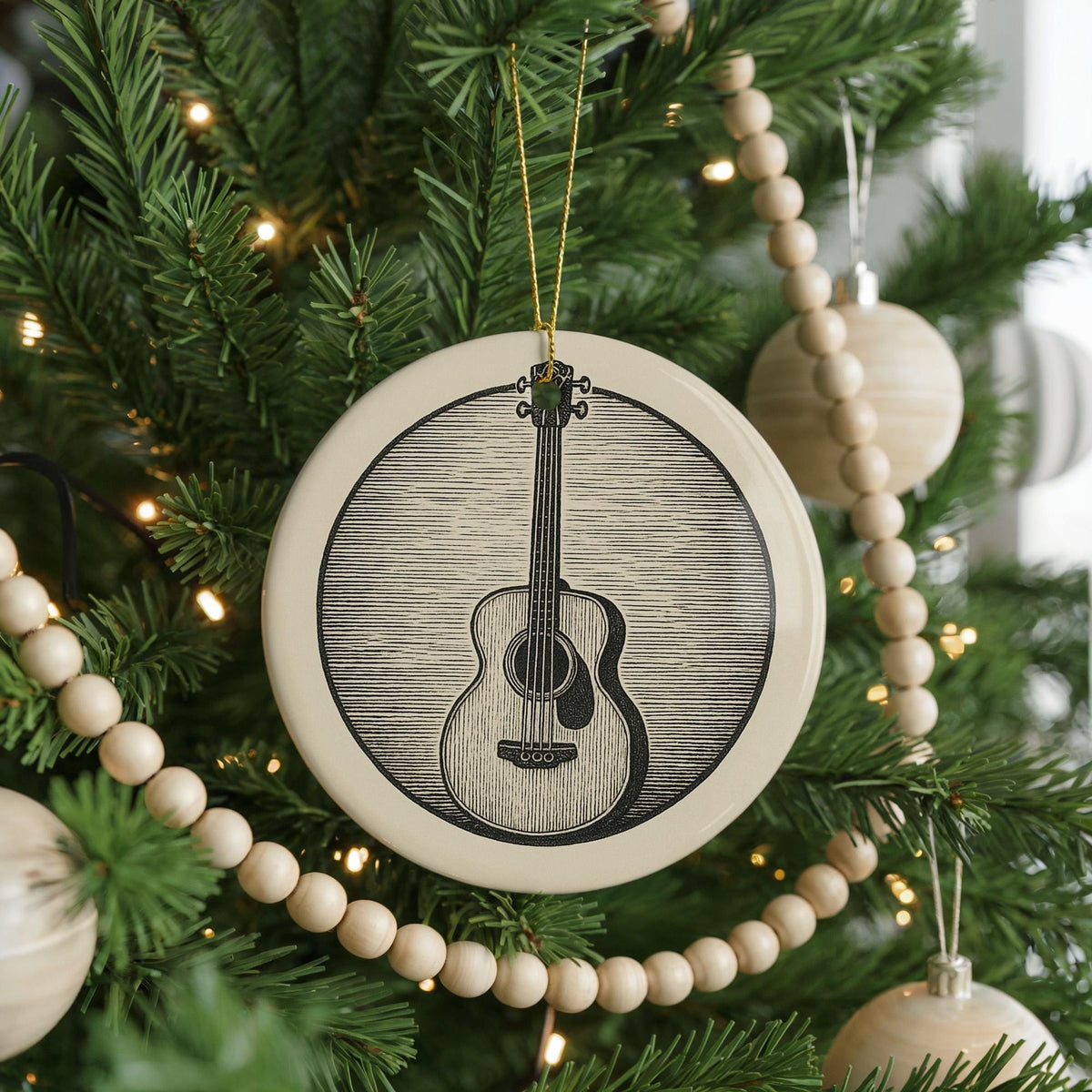 Acoustic Bass Guitar Ceramic Ornament – Iconic Musical Instrument Design for Music Lovers and Musicians Gift — photo 4