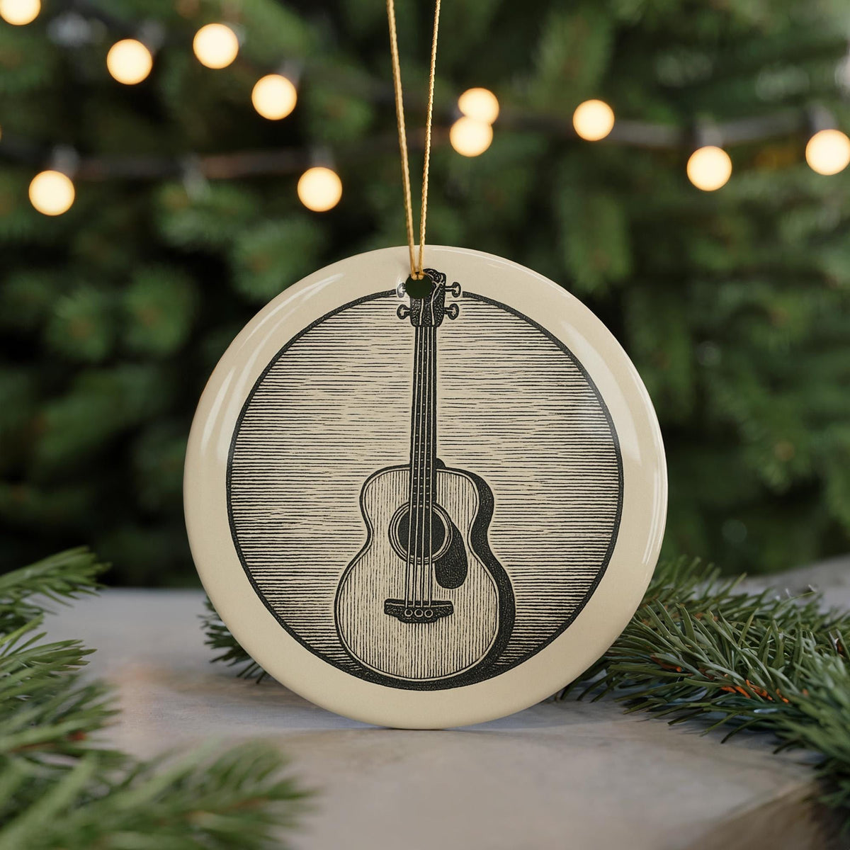 Acoustic Bass Guitar Ceramic Ornament – Iconic Musical Instrument Design for Music Lovers and Musicians Gift — photo 5