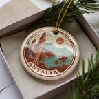 Antalya Türkiye Ceramic Ornament with Circular Patent Diagram Featuring Iconic Landmark and Scenic Antalya View — photo 1
