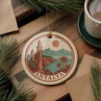 Antalya Türkiye Ceramic Ornament with Circular Patent Diagram Featuring Iconic Landmark and Scenic Antalya View — photo 2