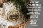 Artist Ceramic Ornament – Circular Heraldic Shield with Laurel Branches, Art Tools, and Iconic Landmark Scene — photo 6