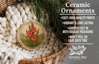 August Gladiolus Ceramic Ornament – Circular Floral Design Featuring August Birth Flower with Flowing Borders and Iconic Landmark — photo 6