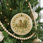 April Daisy Ceramic Ornament Featuring Circular Botanical Plate with Iconic April Daisy Flower and Landmark Design — photo 4