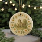 April Daisy Ceramic Ornament Featuring Circular Botanical Plate with Iconic April Daisy Flower and Landmark Design — photo 5