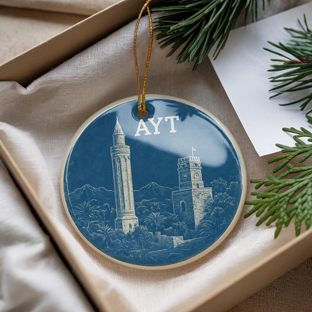 Antalya AYT Airport Ceramic Ornament Featuring Iconic Landmark View in Circular Design — photo 2