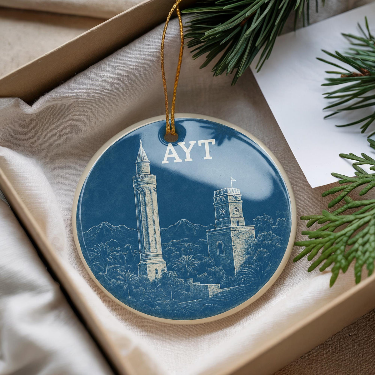 Antalya AYT Airport Ceramic Ornament Featuring Iconic Landmark View in Circular Design — photo 2