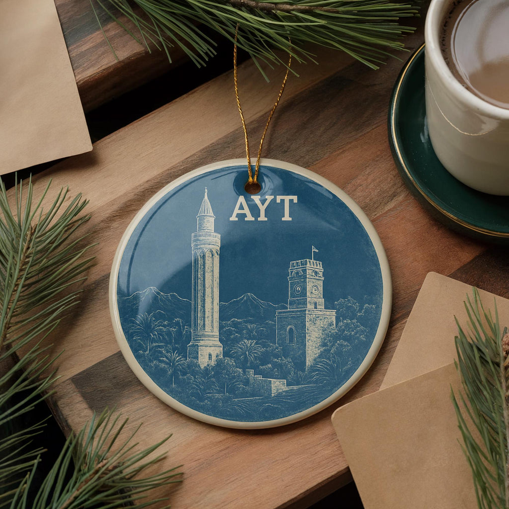 Antalya AYT Airport Ceramic Ornament Featuring Iconic Landmark View in Circular Design — photo 3
