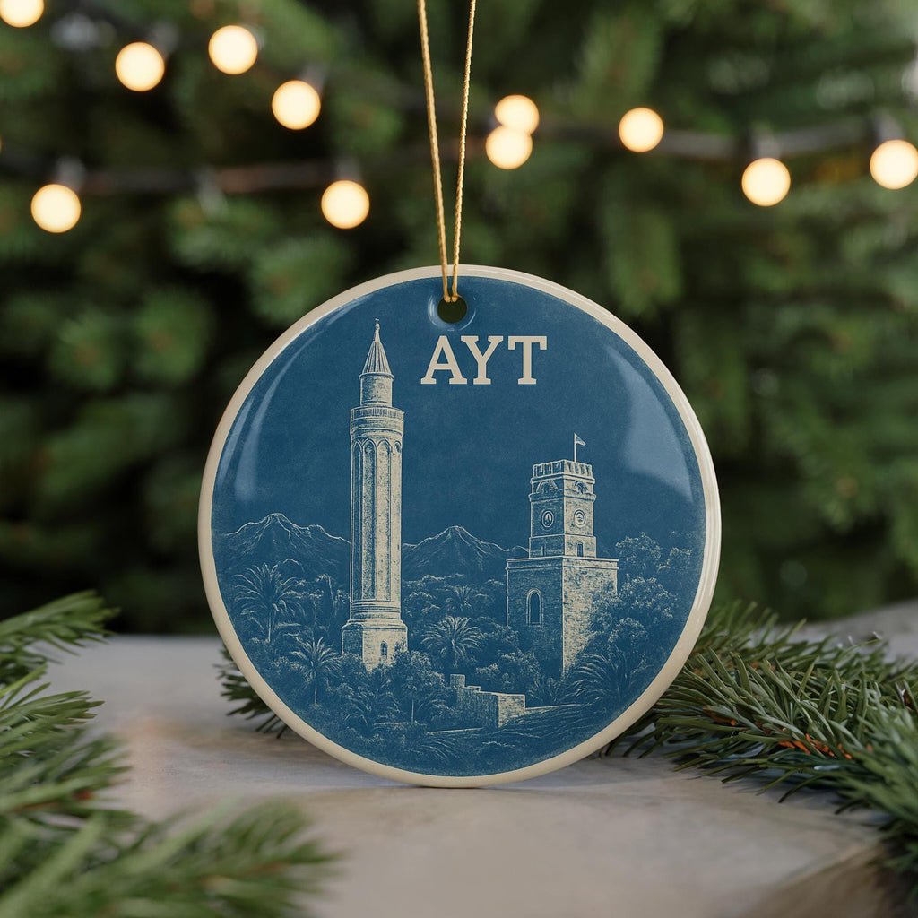 Antalya AYT Airport Ceramic Ornament Featuring Iconic Landmark View in Circular Design — photo 5