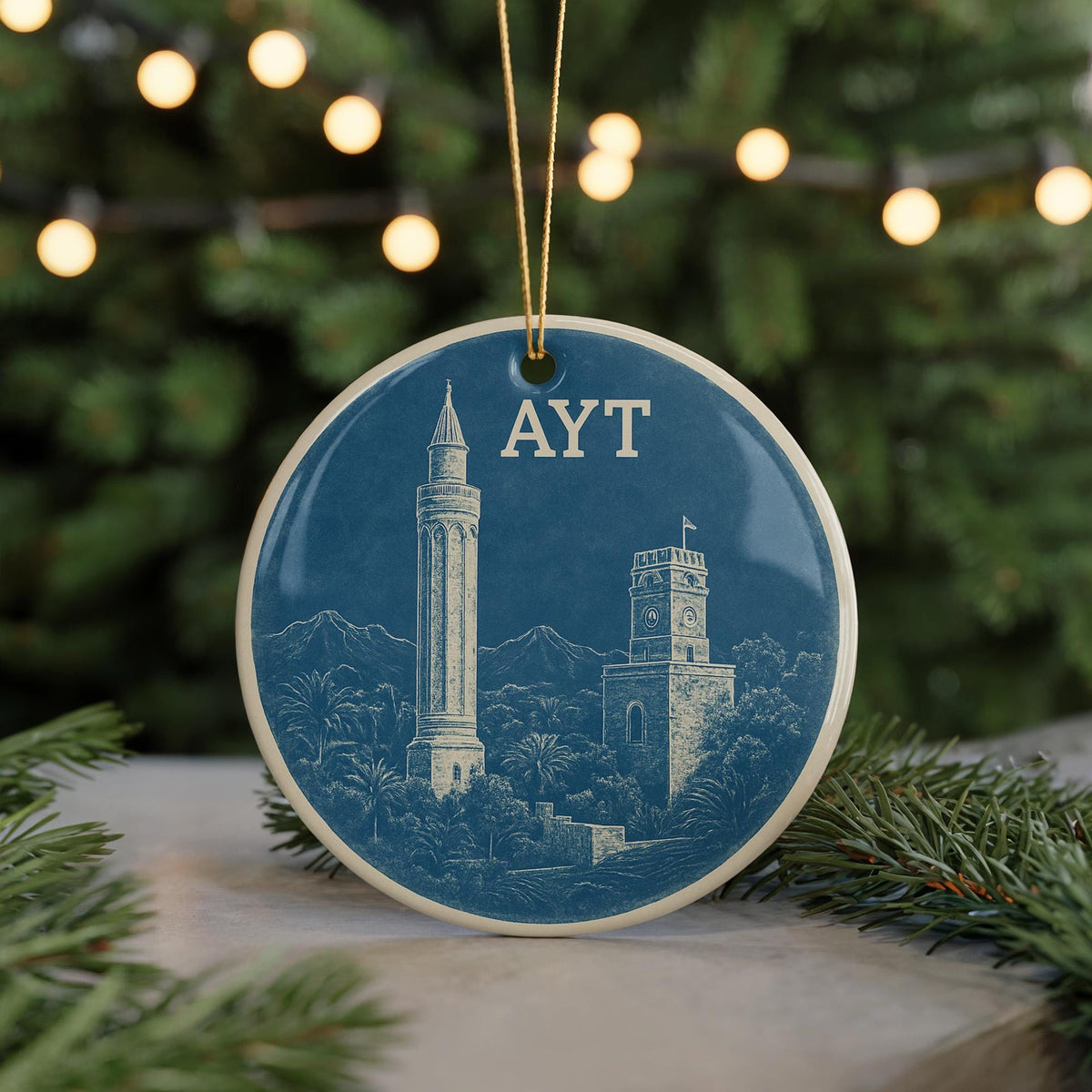 Antalya AYT Airport Ceramic Ornament Featuring Iconic Landmark View in Circular Design — photo 5