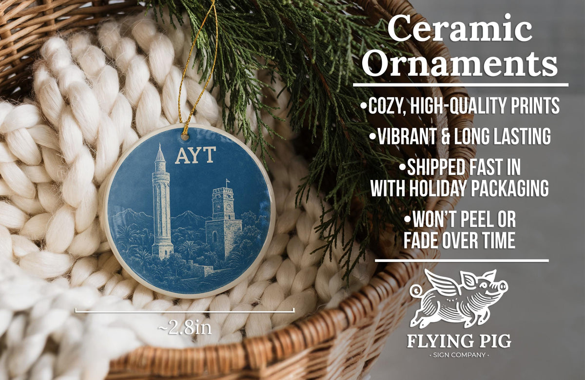Antalya AYT Airport Ceramic Ornament Featuring Iconic Landmark View in Circular Design — photo 6