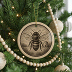 Bee Emblem Ceramic Ornament – Circular Design Featuring Iconic Bee Symbol and Landmark Motif for Nature Lovers — photo 4