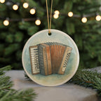 Button Accordion Ceramic Ornament – Circular Design Featuring Iconic Accordion Instrument Scene — photo 5