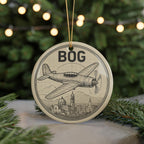 BOG Circular Airplane Diagram Ornament Featuring Bogotá Landmark | Ceramic Travel Keepsake | Bogotá Airport Gift — photo 5