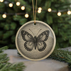 Butterfly Emblem Ceramic Ornament – Circular Design Featuring Iconic Butterfly Motif and Landmark Scene — photo 5
