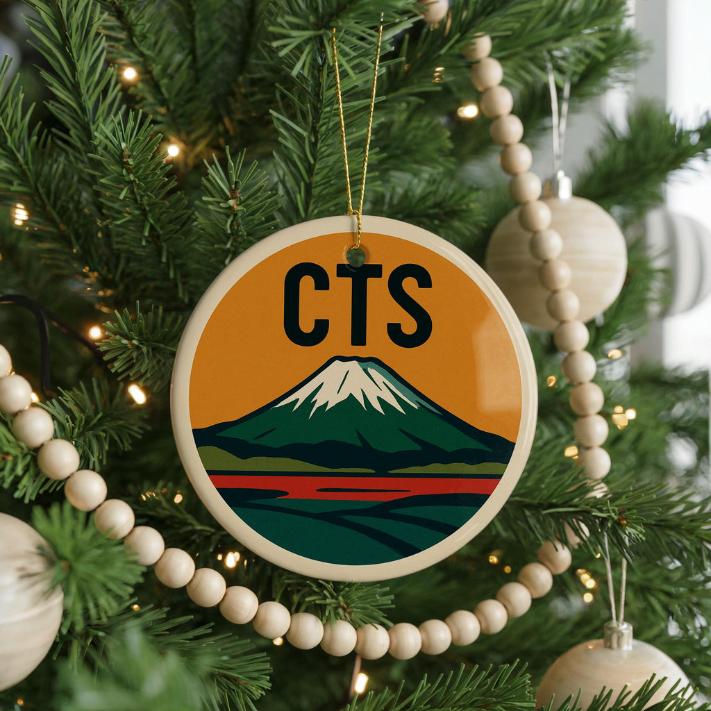 CTS Airport Ceramic Ornament – Retro Baggage Tag Design Featuring Iconic Sapporo Landmark and Travel Theme — photo 4