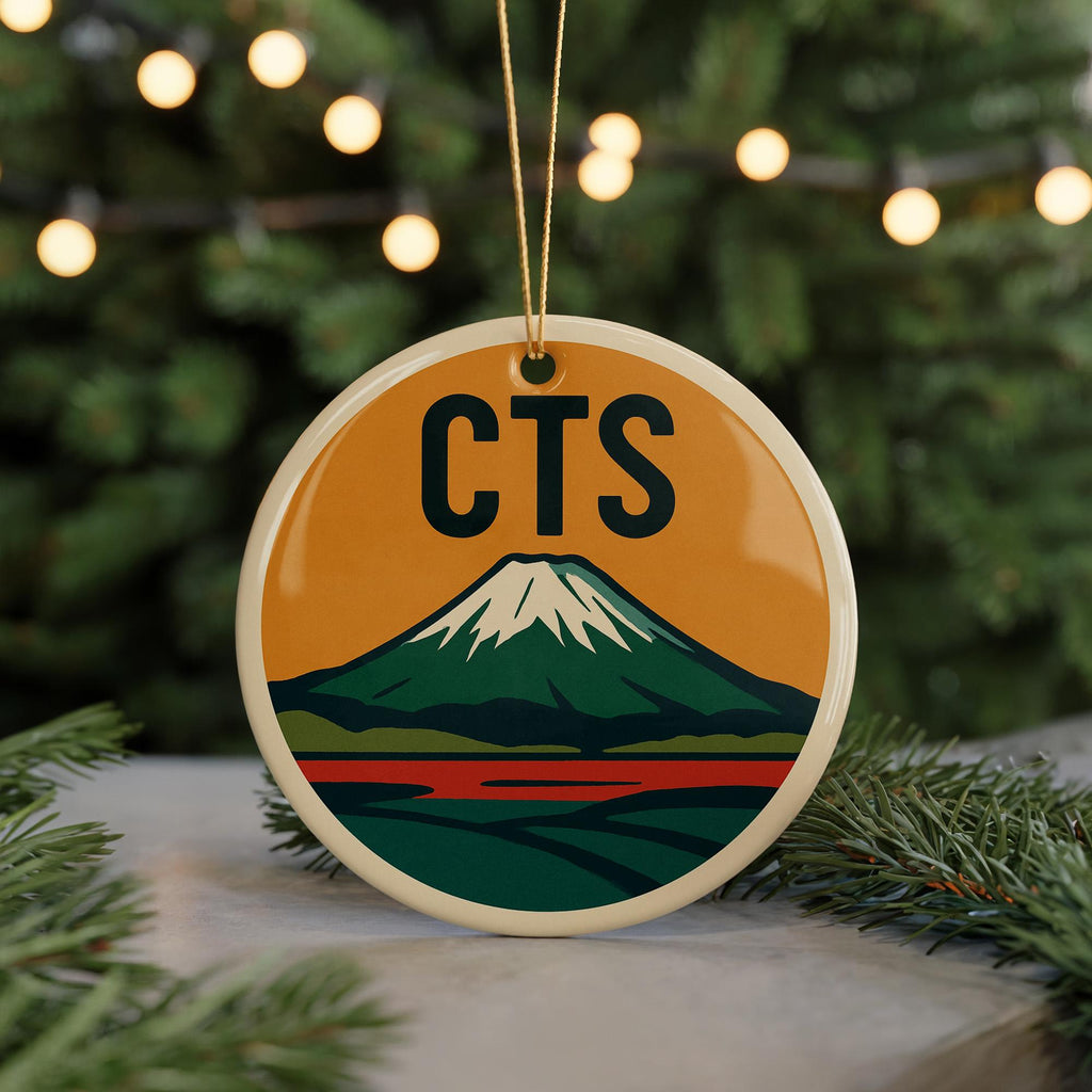 CTS Airport Ceramic Ornament – Retro Baggage Tag Design Featuring Iconic Sapporo Landmark and Travel Theme — photo 5