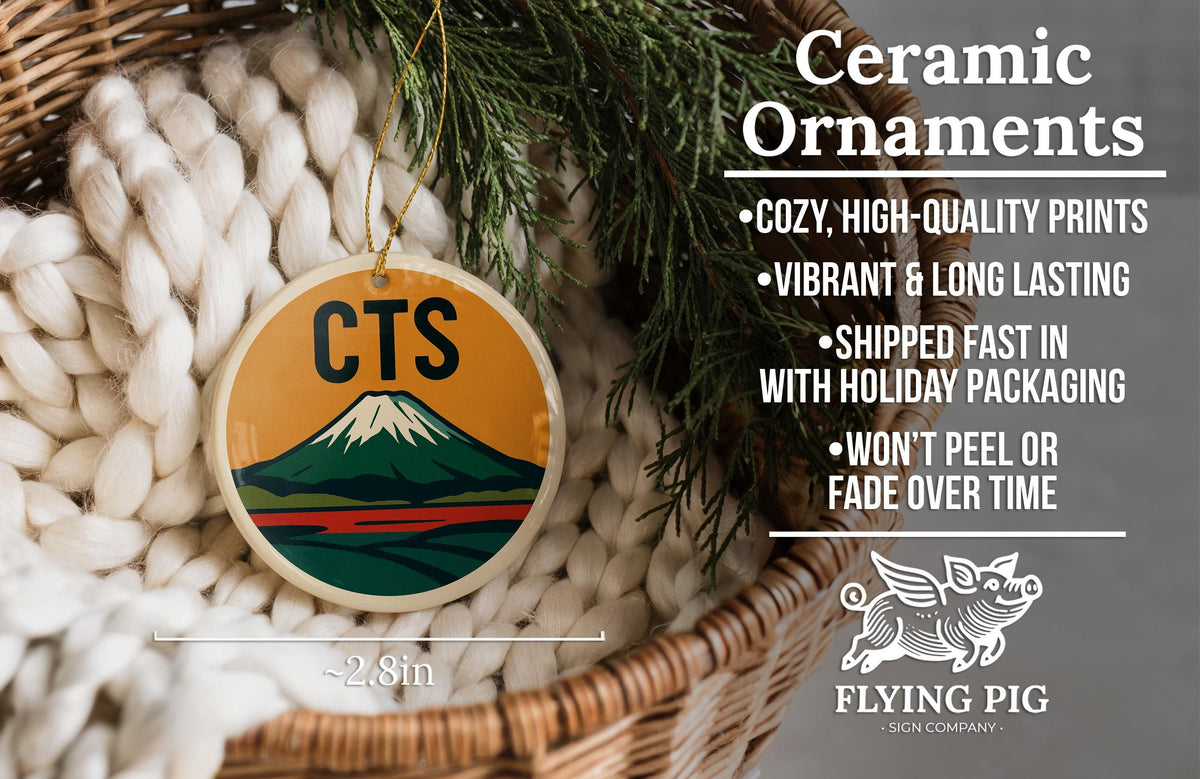 CTS Airport Ceramic Ornament – Retro Baggage Tag Design Featuring Iconic Sapporo Landmark and Travel Theme — photo 6