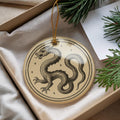 Draco Star Constellation Ceramic Ornament – 18th Century Celestial Atlas Engraving Design — photo 1