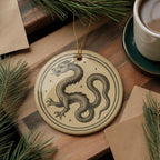 Draco Star Constellation Ceramic Ornament – 18th Century Celestial Atlas Engraving Design — photo 2