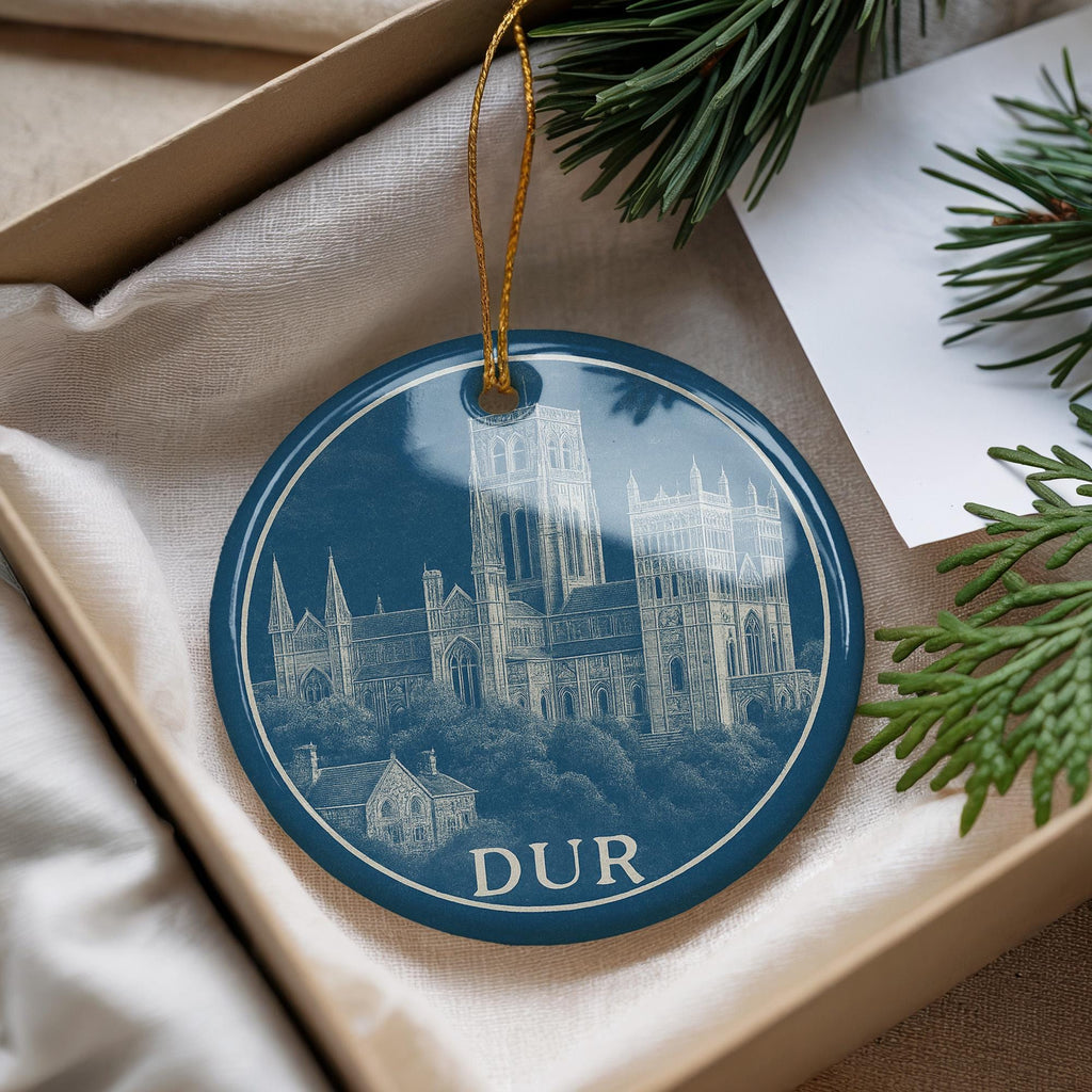 Durham City Skyline Ceramic Ornament – Iconic Landmark View of DUR – Durham Holiday Keepsake Decoration — photo 3