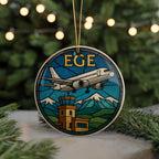 EGE Airport Ceramic Ornament with Aircraft and Control Tower Circular Window Design – Iconic EGE Landmark Scene — photo 5
