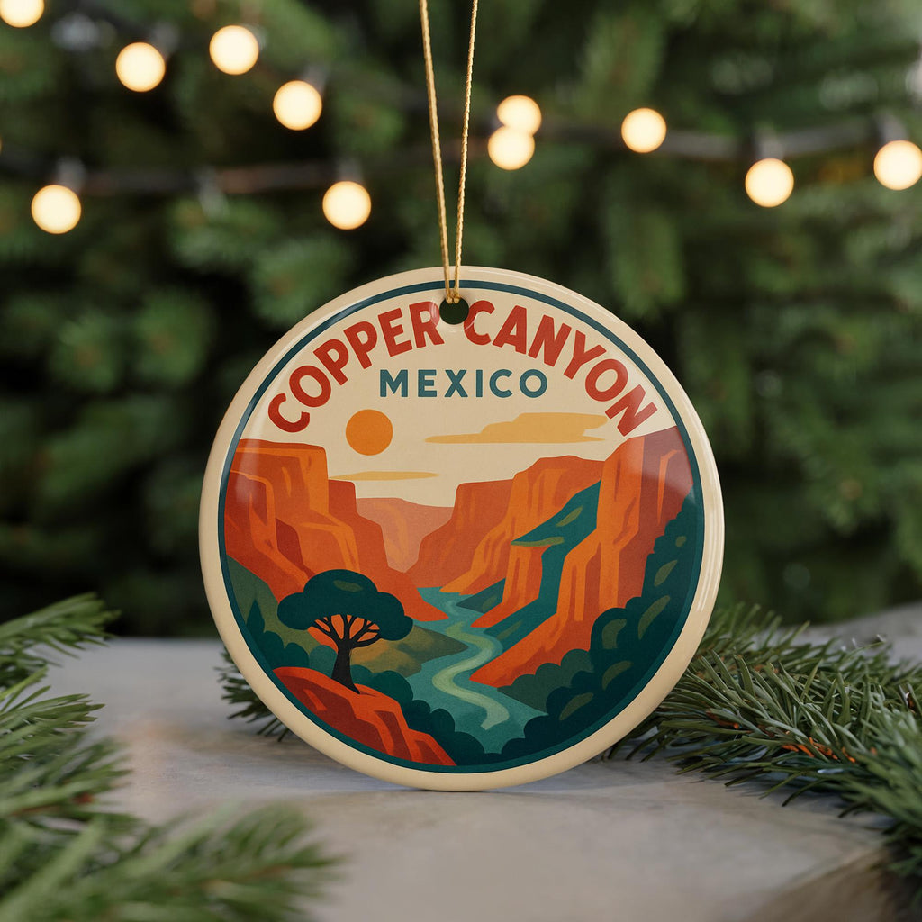 Copper Canyon Mexico Ceramic Ornament – Iconic Scenic View with Mountains and Canyon Landscape — photo 5
