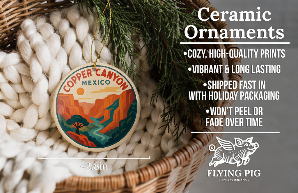 Copper Canyon Mexico Ceramic Ornament – Iconic Scenic View with Mountains and Canyon Landscape — photo 6