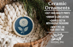 Dahlia Landmark Ceramic Ornament – Circular Botanical Study Featuring Iconic Dahlia View — photo 6
