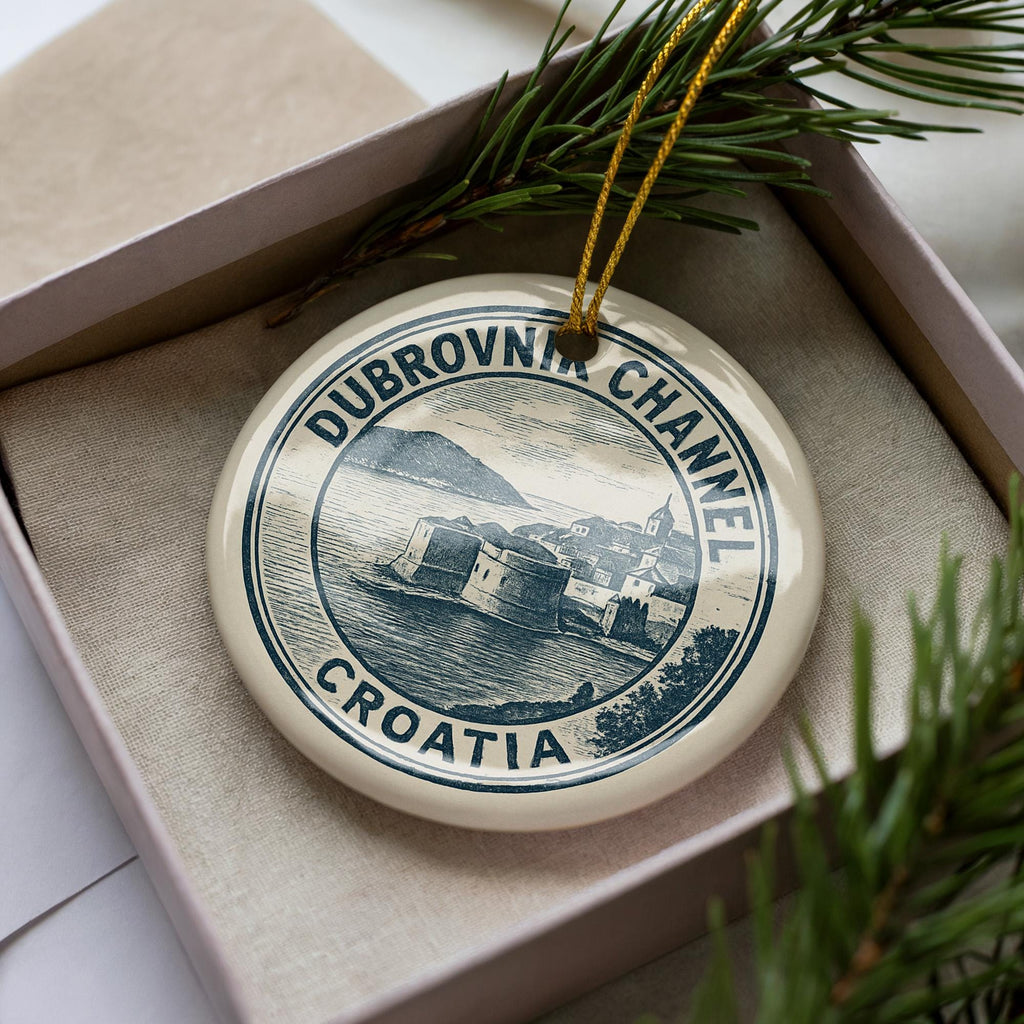 Dubrovnik Channel Croatia Ceramic Ornament – Coastal Silhouette with Iconic Landmark and Scenic Seaside View — photo 3