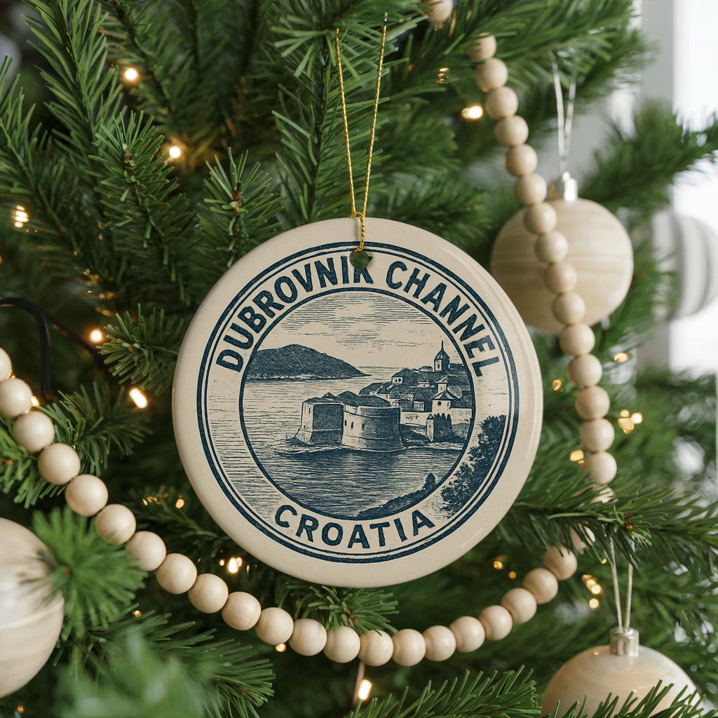 Dubrovnik Channel Croatia Ceramic Ornament – Coastal Silhouette with Iconic Landmark and Scenic Seaside View — photo 4