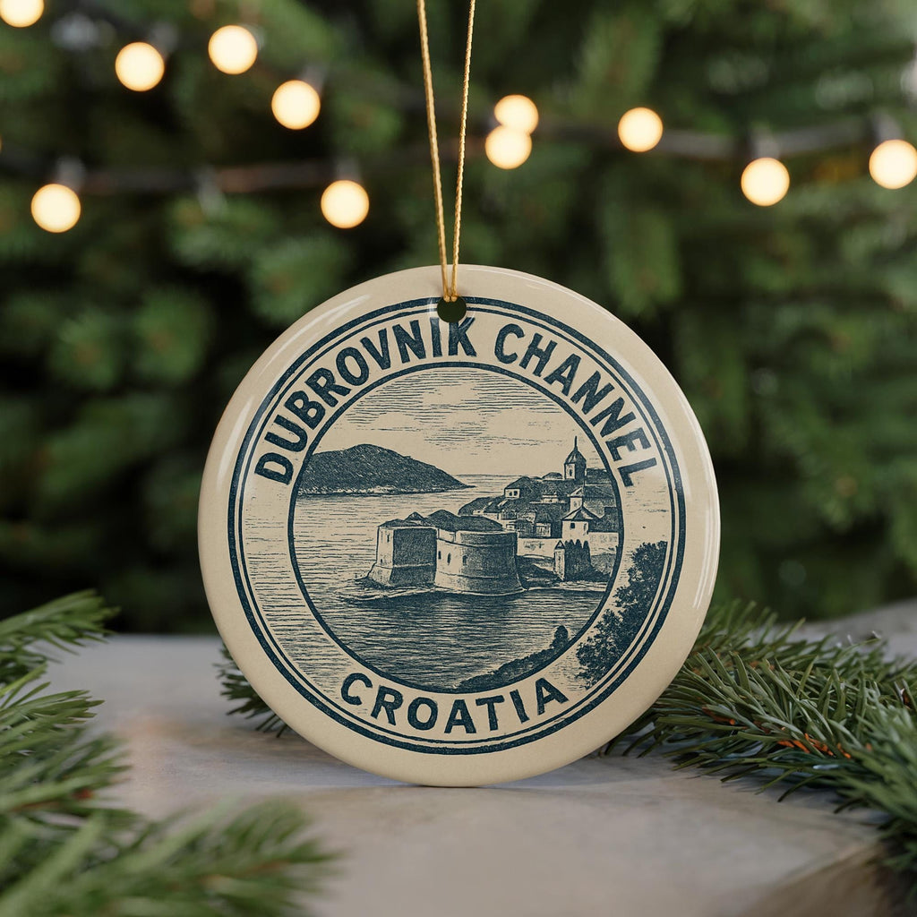 Dubrovnik Channel Croatia Ceramic Ornament – Coastal Silhouette with Iconic Landmark and Scenic Seaside View — photo 5