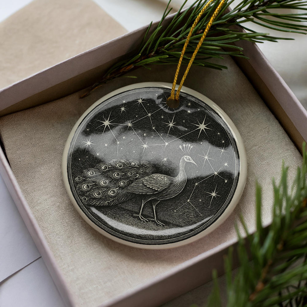 Pavo Star Constellation Ceramic Ornament Featuring Celestial Pattern and Iconic Astronomical Landmarks — photo 2