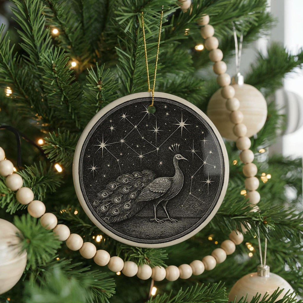 Pavo Star Constellation Ceramic Ornament Featuring Celestial Pattern and Iconic Astronomical Landmarks — photo 4