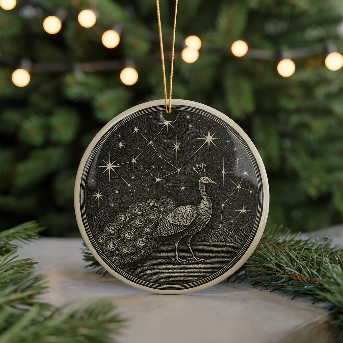 Pavo Star Constellation Ceramic Ornament Featuring Celestial Pattern and Iconic Astronomical Landmarks — photo 5