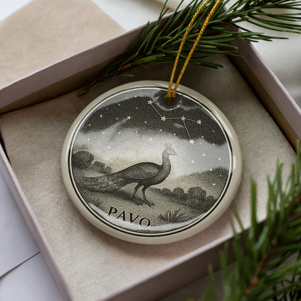 Pavo Star Constellation Ceramic Ornament Featuring Celestial Figures and Iconic Pavo Landmark Design — photo 2