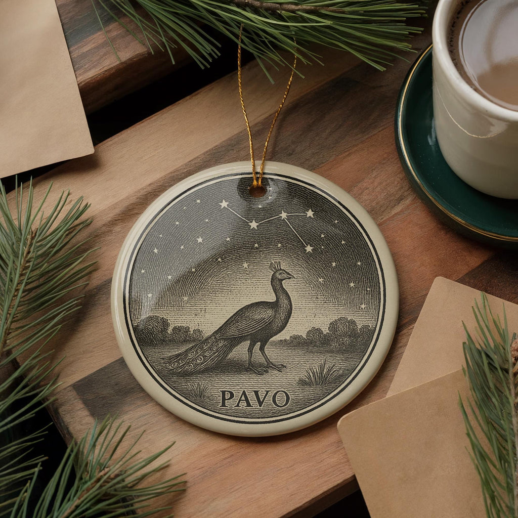 Pavo Star Constellation Ceramic Ornament Featuring Celestial Figures and Iconic Pavo Landmark Design — photo 3