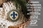Fleur-de-lis Emblem Ceramic Ornament with Majolica Tile Border and Iconic Landmark Design — photo 6