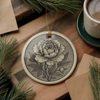 Peony Landmark Ceramic Ornament – Circular Design Featuring Iconic Peony View and Fine Detail — photo 2