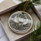 Peony Landmark Ceramic Ornament – Circular Design Featuring Iconic Peony View and Fine Detail — photo 3