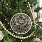 Peony Landmark Ceramic Ornament – Circular Design Featuring Iconic Peony View and Fine Detail — photo 4