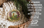Foxglove Landmark Ceramic Ornament with Circular Illuminated Manuscript Border and Gold-Look Accents — photo 6