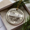 Great Basin National Park Ceramic Ornament – Circular Passport Stamp Collage Featuring Iconic Scenic Landmark View — photo 1