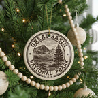 Great Basin National Park Ceramic Ornament – Circular Passport Stamp Collage Featuring Iconic Scenic Landmark View — photo 4