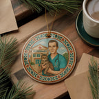 Veterinarian Ceramic Ornament Featuring Moroccan Mosaic Medallion and Iconic Veterinary Landmark Scene — photo 1