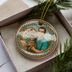 Veterinarian Ceramic Ornament Featuring Moroccan Mosaic Medallion and Iconic Veterinary Landmark Scene — photo 2