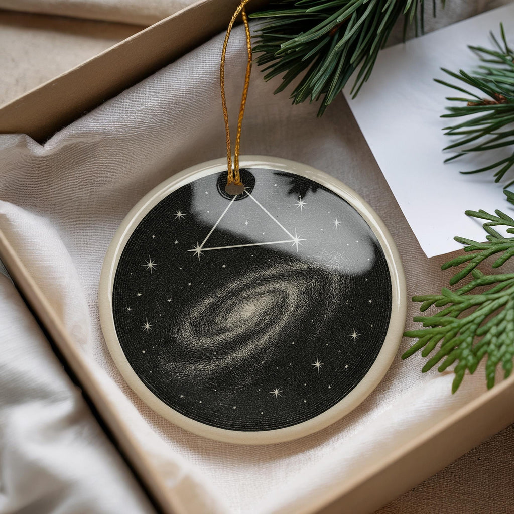 Triangulum Star Map Ornament – Celestial Constellation with Iconic Triangulum_2 Landmark – Ceramic Holiday Decoration — photo 2