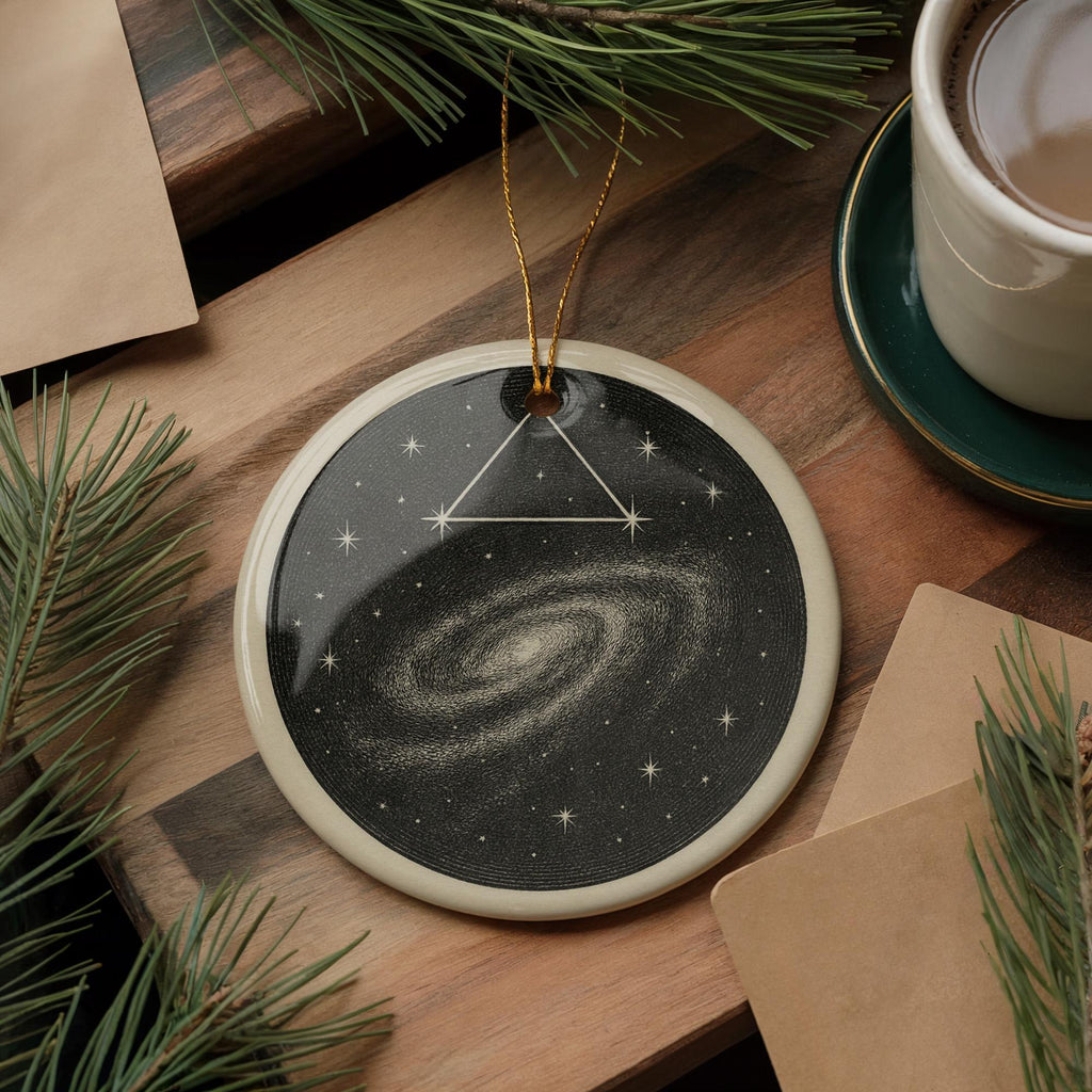 Triangulum Star Map Ornament – Celestial Constellation with Iconic Triangulum_2 Landmark – Ceramic Holiday Decoration — photo 3