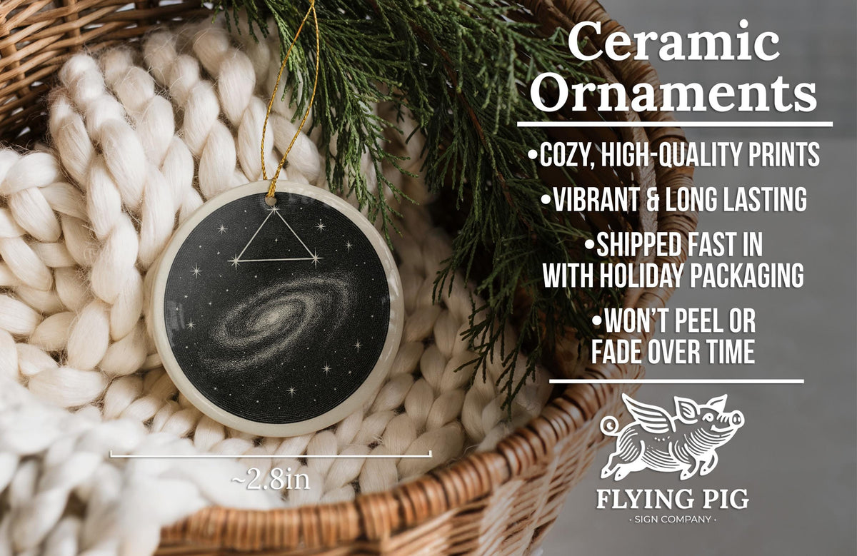 Triangulum Star Map Ornament – Celestial Constellation with Iconic Triangulum_2 Landmark – Ceramic Holiday Decoration — photo 6