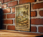 Smallmouth Bass Vintage Stamp Style Metal Sign, Fishing Cabin Decor, Angler Gift, Lake House Wall Sign — photo 3